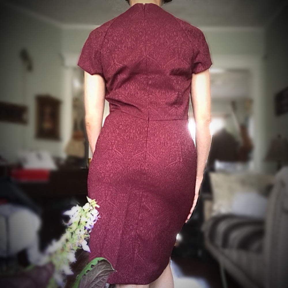 Ava & Aiden Marsala Jacquard Dress - Picture 2 of 4